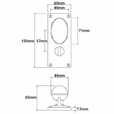 Additional picture of Finesse Lincoln Bathroom Door Knobs Jesmond Plate FD196 Solid Pewter