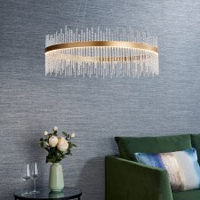 Additional picture of Studland Round Pendant Brushed Gold