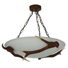 Additional picture of David Hunt Antler 3 Light Semi Flush Pendant