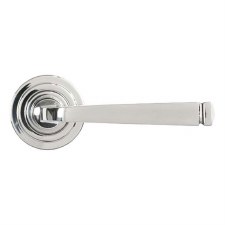 Additional picture of From The Anvil Avon Rose Door Handle Art Deco Polished 316 Stainless Steel