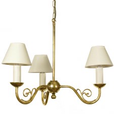 Additional picture of Cottage 3 Light Pendant Renovated Brass
