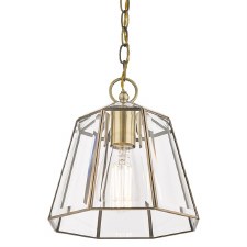 Additional picture of Laura Ashley Clayton Single Pendant Antique Brass