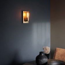 Additional picture of Moreton Wall Light Brass Patina & Champagne Glass