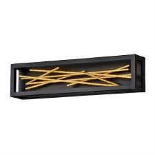 Additional picture of Quintiesse Styx LED Wall Light Black & Gold
