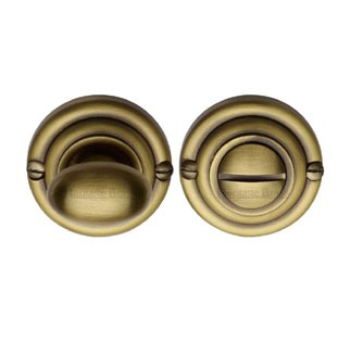 Heritage V1015 Bathroom Thumb Turn & Release Antique Brass