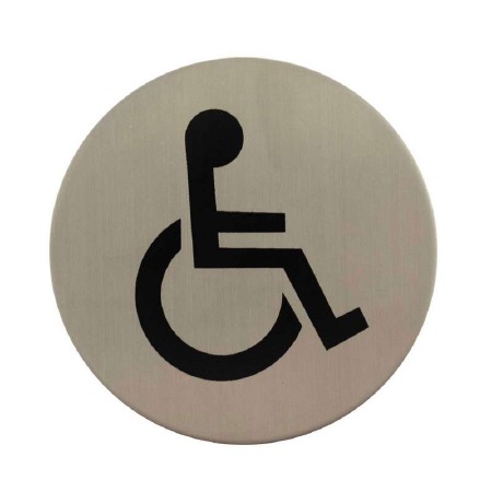 Disabled Toilet Door Sign Satin Stainless Steel