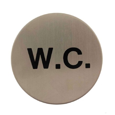 W.C. Toilet Door Sign Satin Stainless Steel