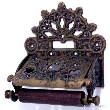 Decorative Toilet Roll Holder Antique Brass
