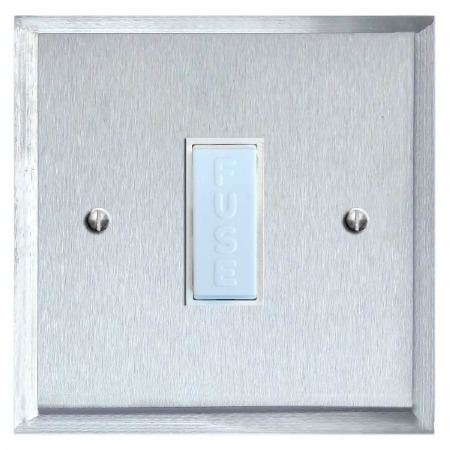 Mode Fused Spur Connection Unit 13 Amp Satin Chrome & White Trim