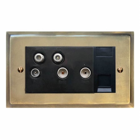 Mode Sky+ Socket Antique Satin Brass