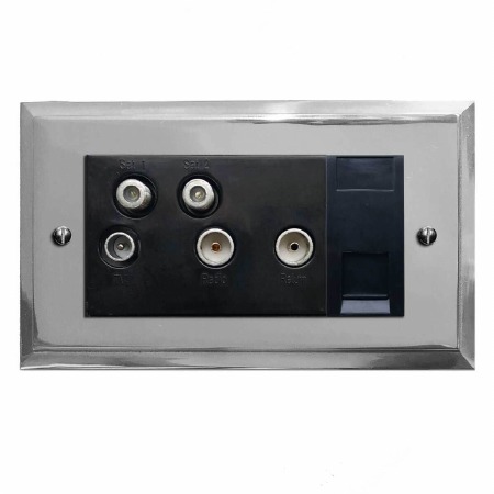 Mode Sky+ Socket Polished Chrome & Black Trim