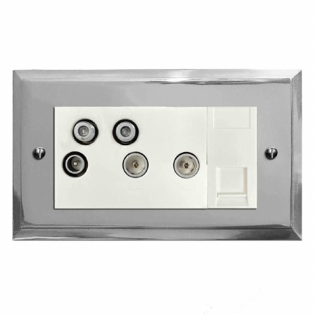 Mode Sky+ Socket Polished Chrome & White Trim