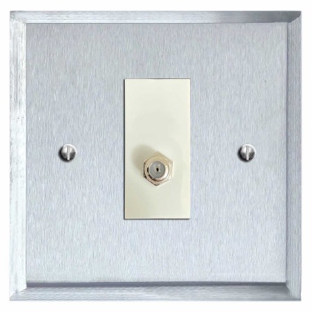 Mode Satellite Socket Satin Chrome & White Trim