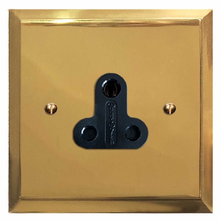 Mode Lighting Socket Round Pin 5A Polished Brass Unlacquered