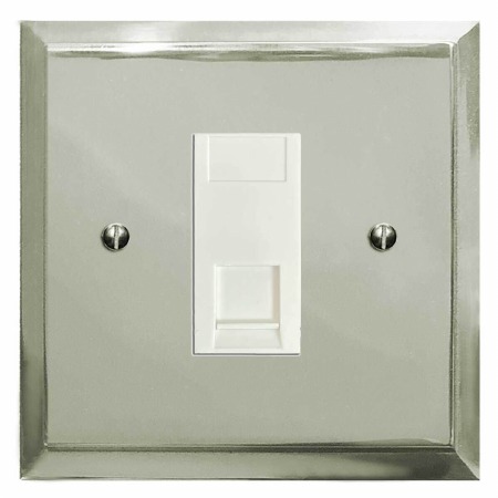 Mode RJ45 Socket CAT 5 Polished Nickel