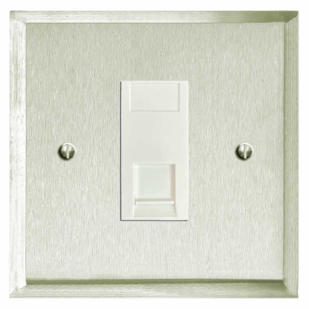 Mode RJ45 Socket CAT 5 Satin Nickel