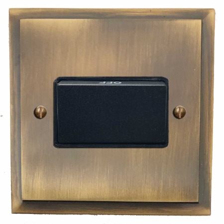 Mode Triple Pole Fan Isolator Antique Brass Lacquered