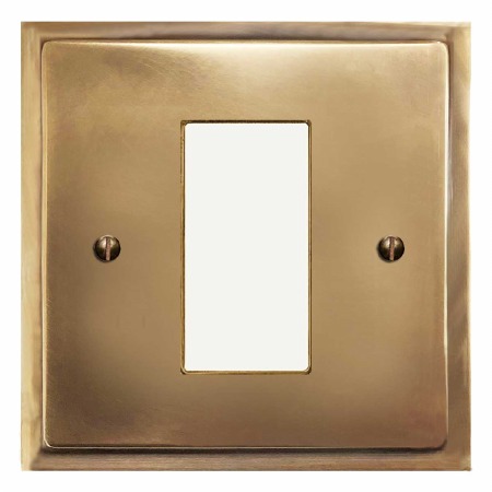 Mode Plate for Modular Electrical Components 50x25mm Hand Aged Brass