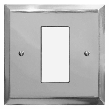 Mode Plate for Modular Electrical Components 50x25mm Polished Chrome