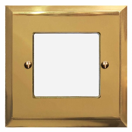 Mode Plate for Modular Electrical Components 50x50mm Polished Brass Unlacquered