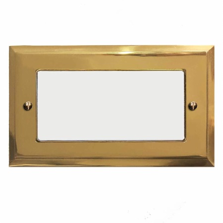 Mode Plate for Modular Electrical Components 50x100mm Polished Brass Unlacquered
