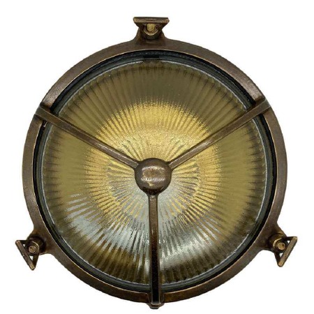 Trident Outdoor Bulkhead Light Antique Brass