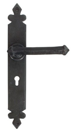 From The Anvil Tudor Door Handles Lock Plate Beeswax