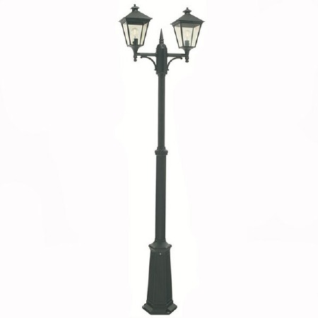 Elstead Turin Twin Light Lamp Post Black