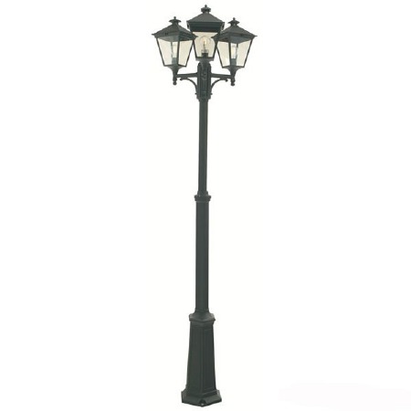 Elstead Turin Triple Light Lamp Post Black