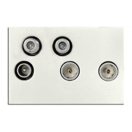 Quadplex & Return Module White 50x75mm