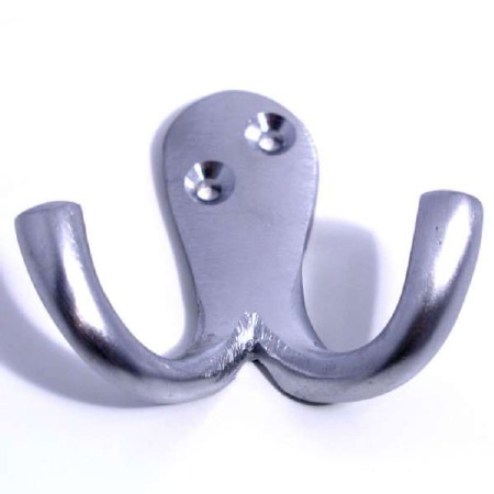 Double Robe Hook Satin Chrome