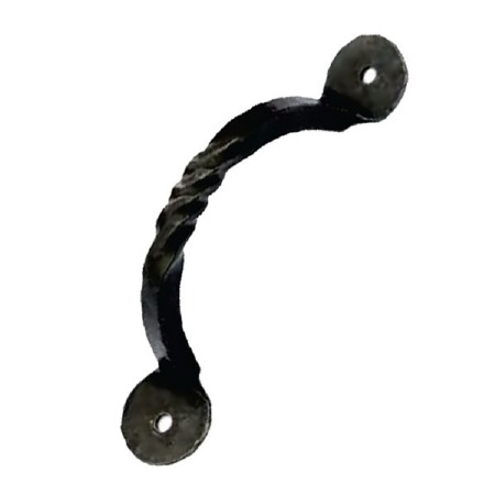 Hand Forged Penny End Twisted D Handle Beeswax 70mm