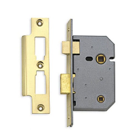 Union Bathroom Lock 2.5" Polished Brass Lacquered