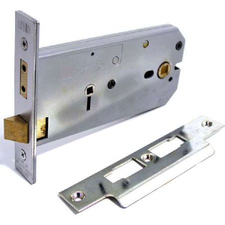 Union Bathroom Door Lock 6" Satin Chrome
