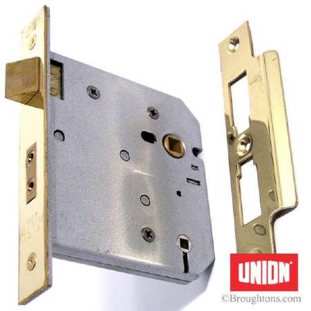 Union Bathroom Door Lock 4" Brass