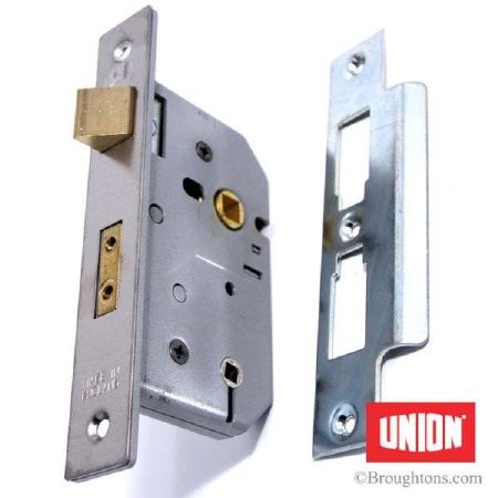 Union Bathroom Door Lock 2.5" Satin Chrome