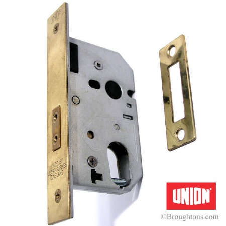 Union Deadlock Case 2.5" Polished Brass Lacquered