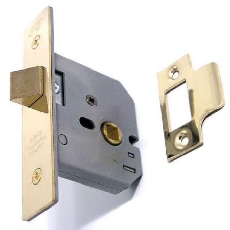 Union Mortice Latch 2.5" Polished Brass Lacquered