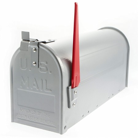 US Mail Post Box Aluminium Silver