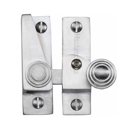Heritage Hook Plate Sash Fastener Lockable V1104 Satin Chrome