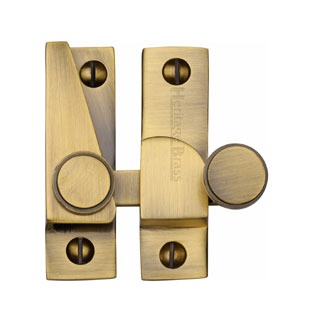 Heritage Hook Plate Sash Fastener V1106 Antique Brass