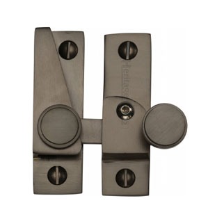 Heritage Hook Plate Sash Fastener V1106L Lockable Matt Bronze