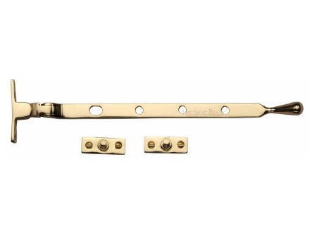 Heritage Ball Casement Stay 10" V992 Polished Brass Lacquered