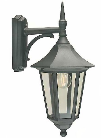 Elstead Valencia Outdoor Wall Light Lantern Black