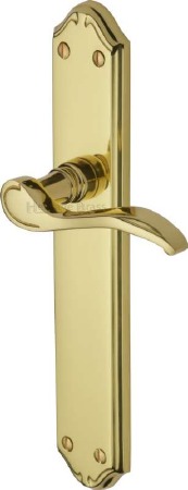 Heritage Verona Long Latch Door Handles MM827 Polished Brass Lacquered
