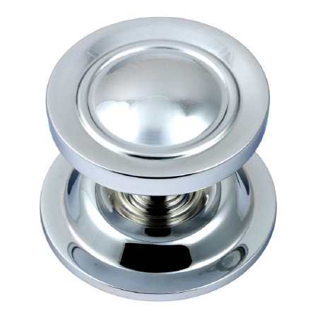 Victorian Concave Centre Door Knob Polished Chrome