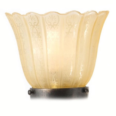 Victorian Etched Amber Shade