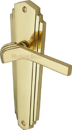 Heritage Waldorf WAL6510 Door Handles Polished Brass Lacquered