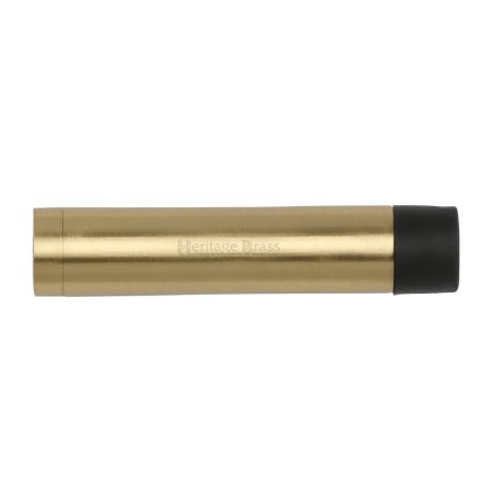 Heritage Cylinder Wall Mounted Door Stop Without Rose V1081 76 Satin Brass
