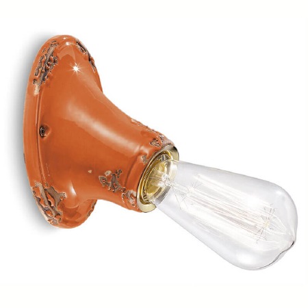 Ferroluce Wall Light C115 Vintage Arancio